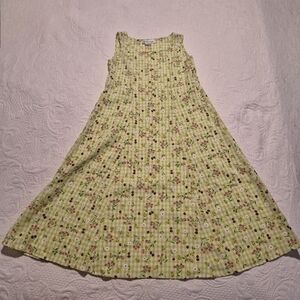 My Michelle girls size 8 green and white gingham with flowers & ladybugs Play